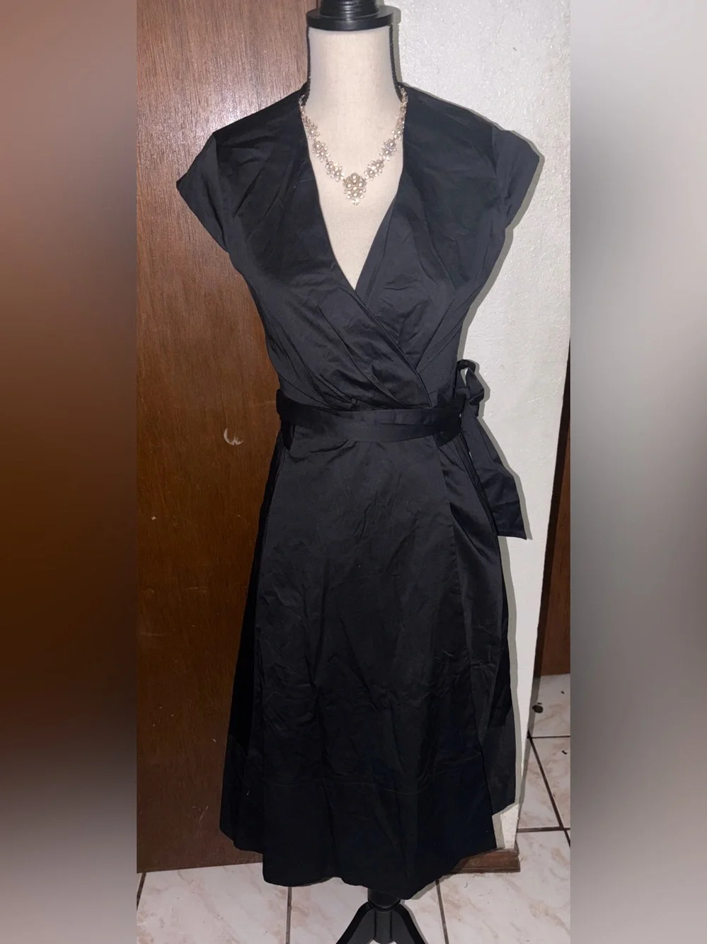 kate spade Black Wrap Dress with Side Tie